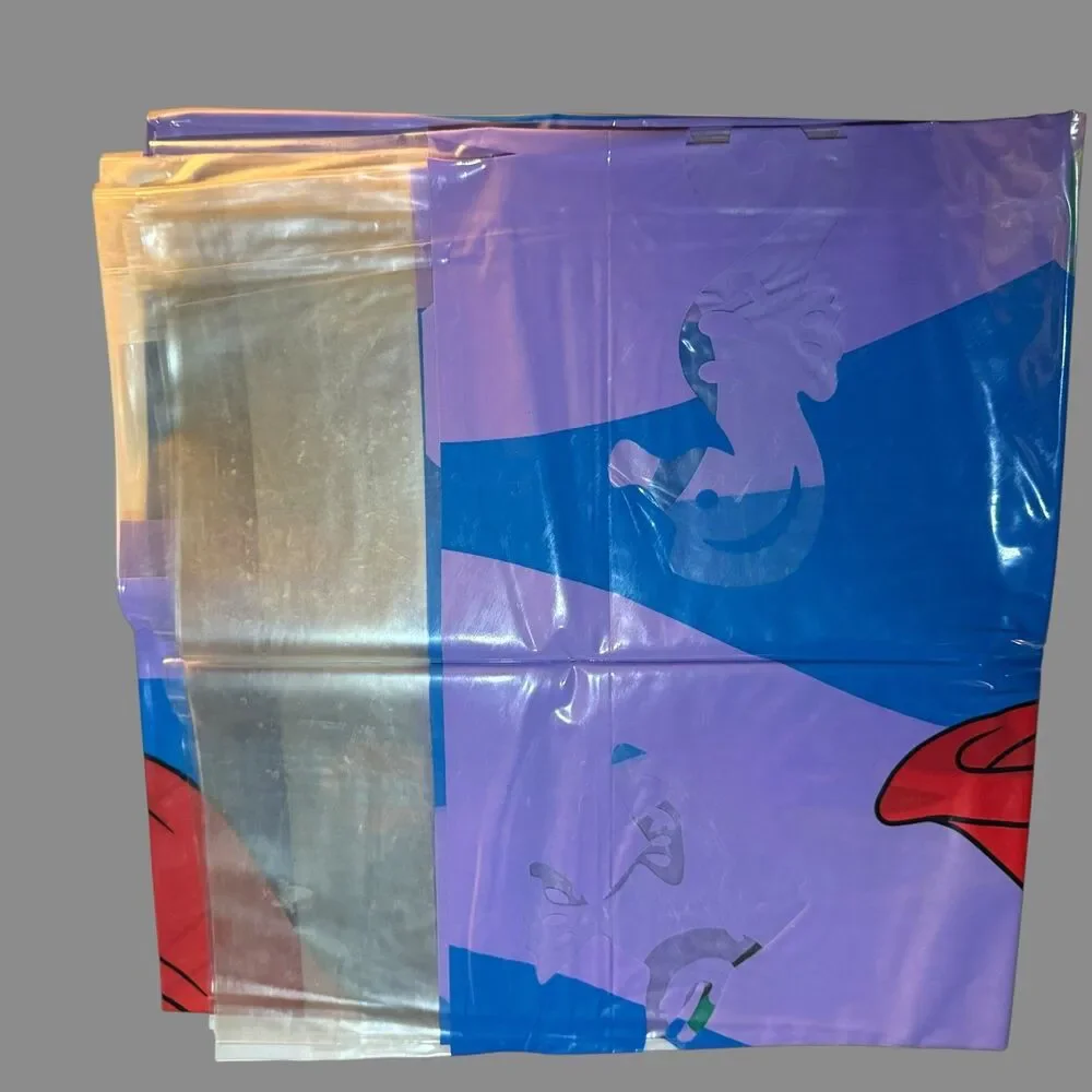 Vintage 1989 Disney The Little Mermaid Ariel Vinyl Shower Curtain – Rare 80s 90s
